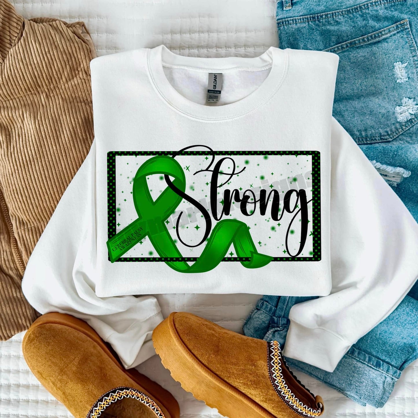 Strong cerebral palsy awareness (green ribbon)