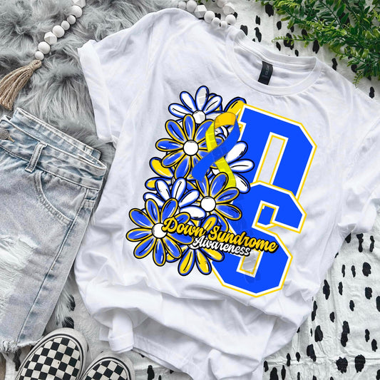 Down syndrome, awareness, half floral