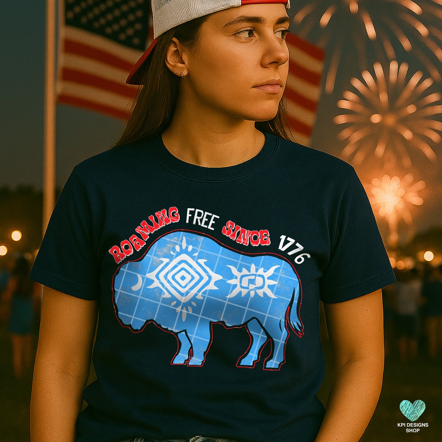 Roaming free since 1776 (Blue or white letters)