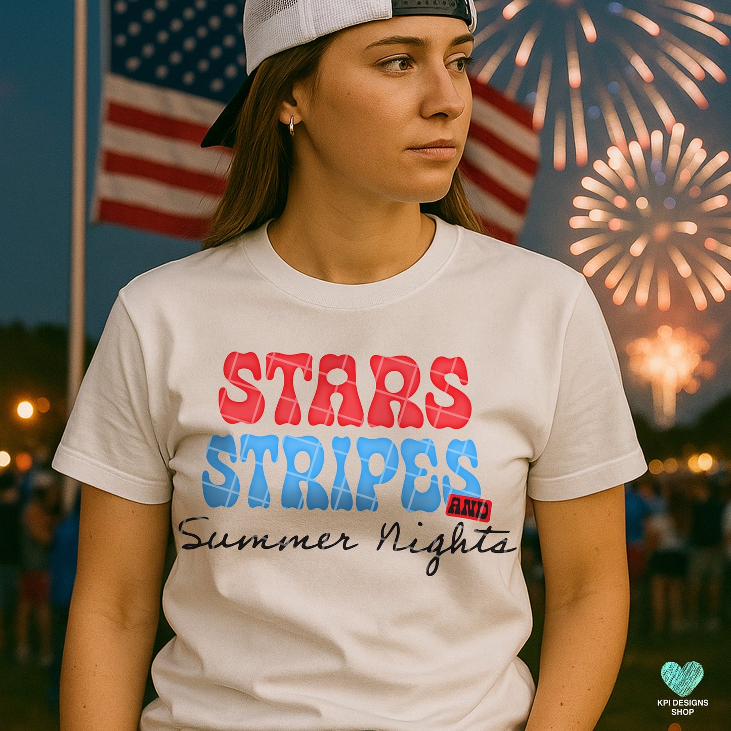 Star stripes summer nights (Black or white)