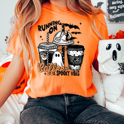 Running on Coffee and spooky vibes (Black or White)