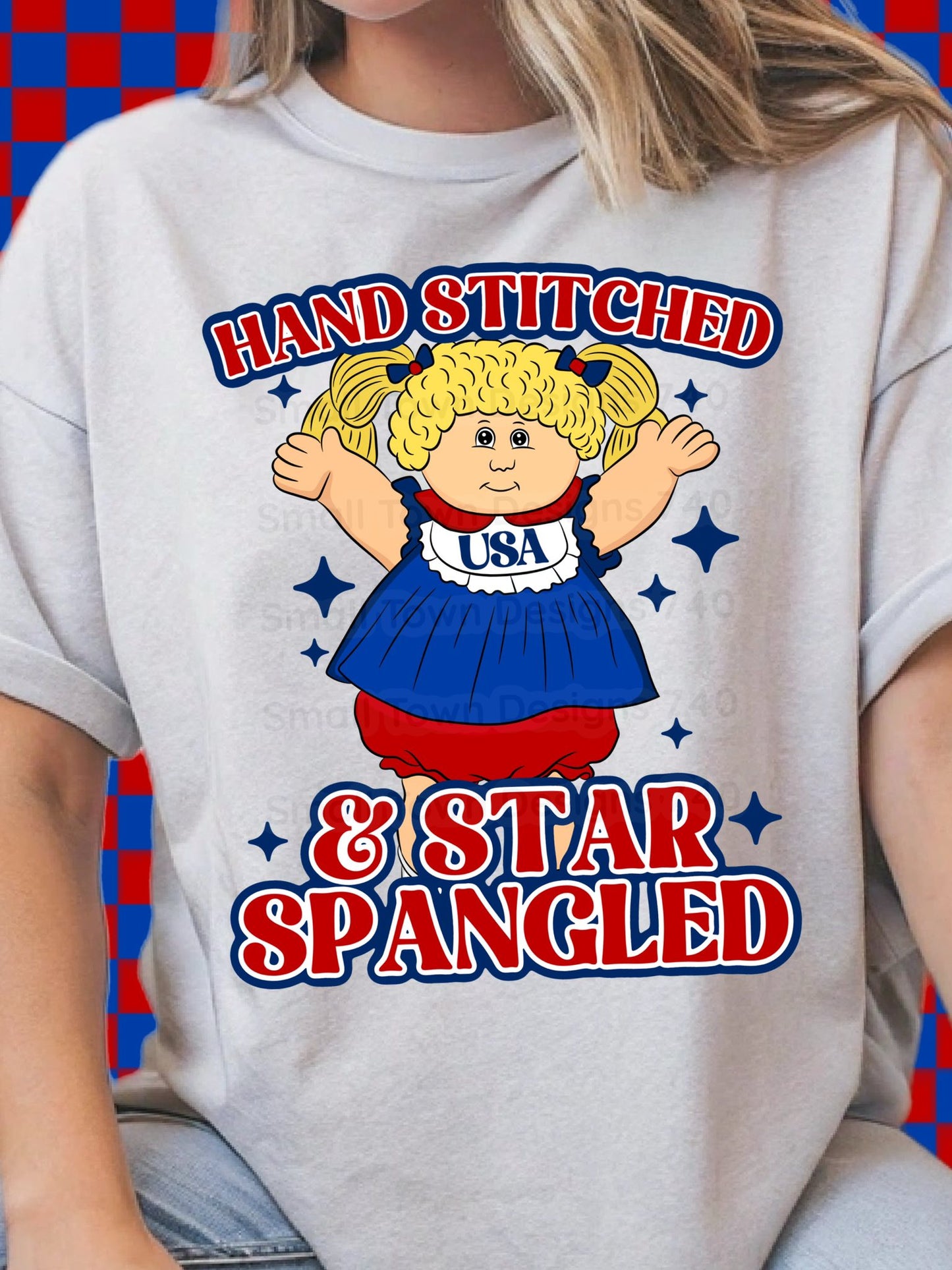 Hand stitched and Star-Spangled Banner (light haired)