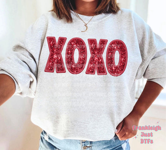 XOXO Faux Glitter (Red)