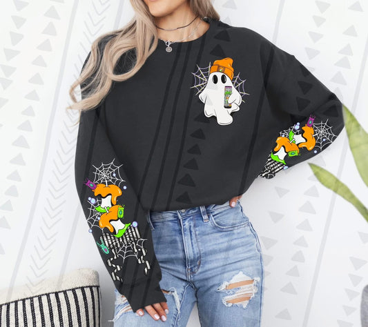 Ghost pocket with striped bow sleeves