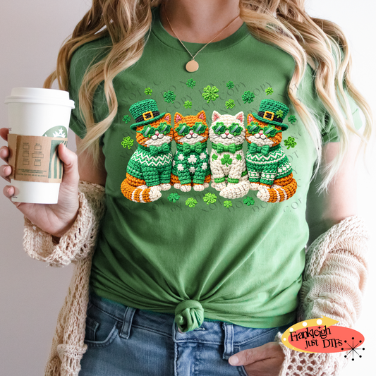 Faux Yarn St Patrick's Day Cats