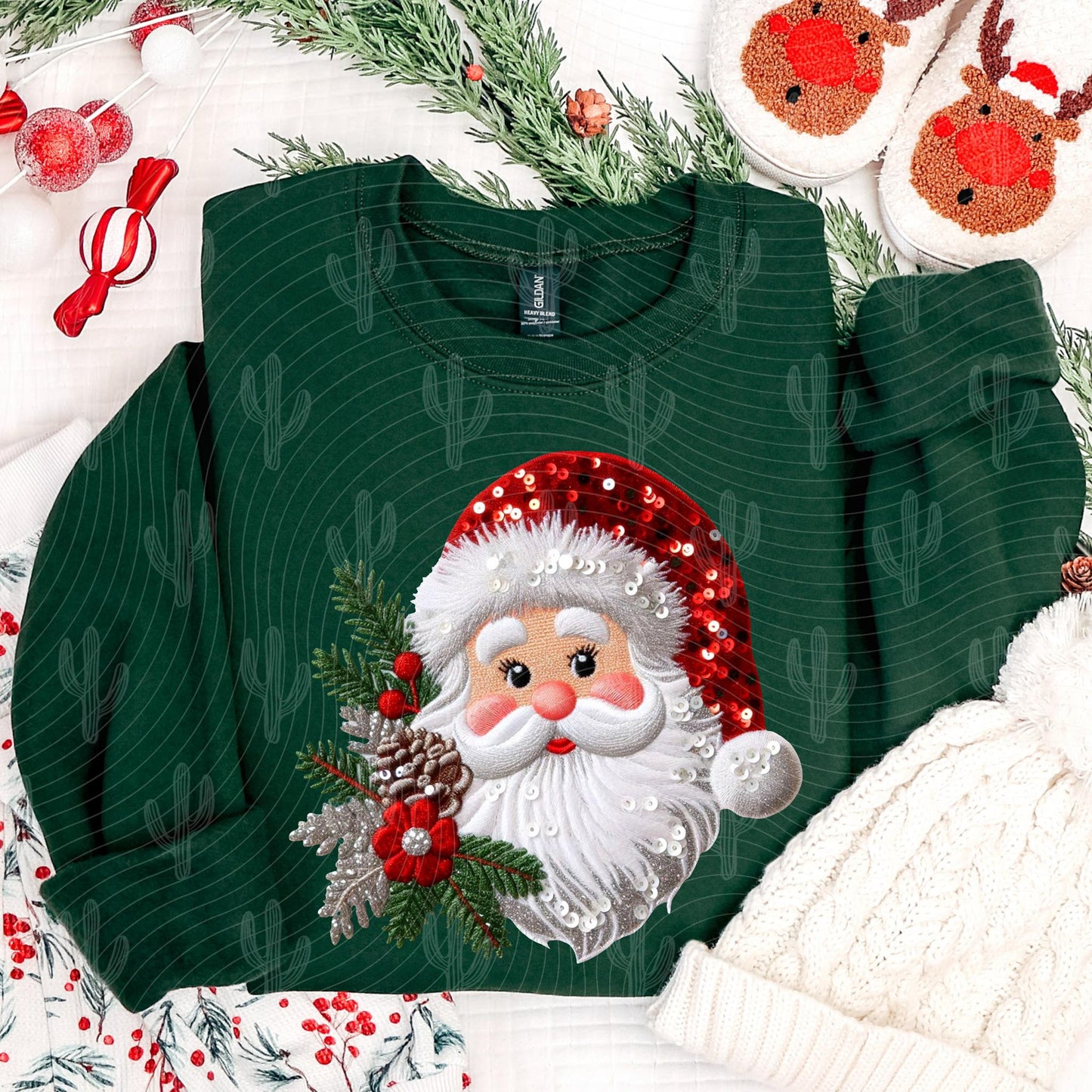 Santa Faux Sequin Embroidery