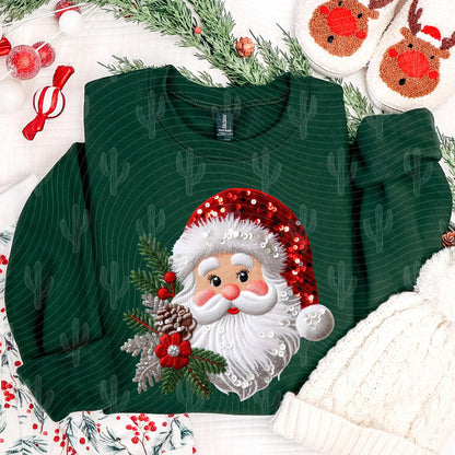 Santa Faux Sequin Embroidery