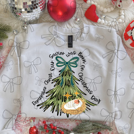 Remember Christ our savior green bow