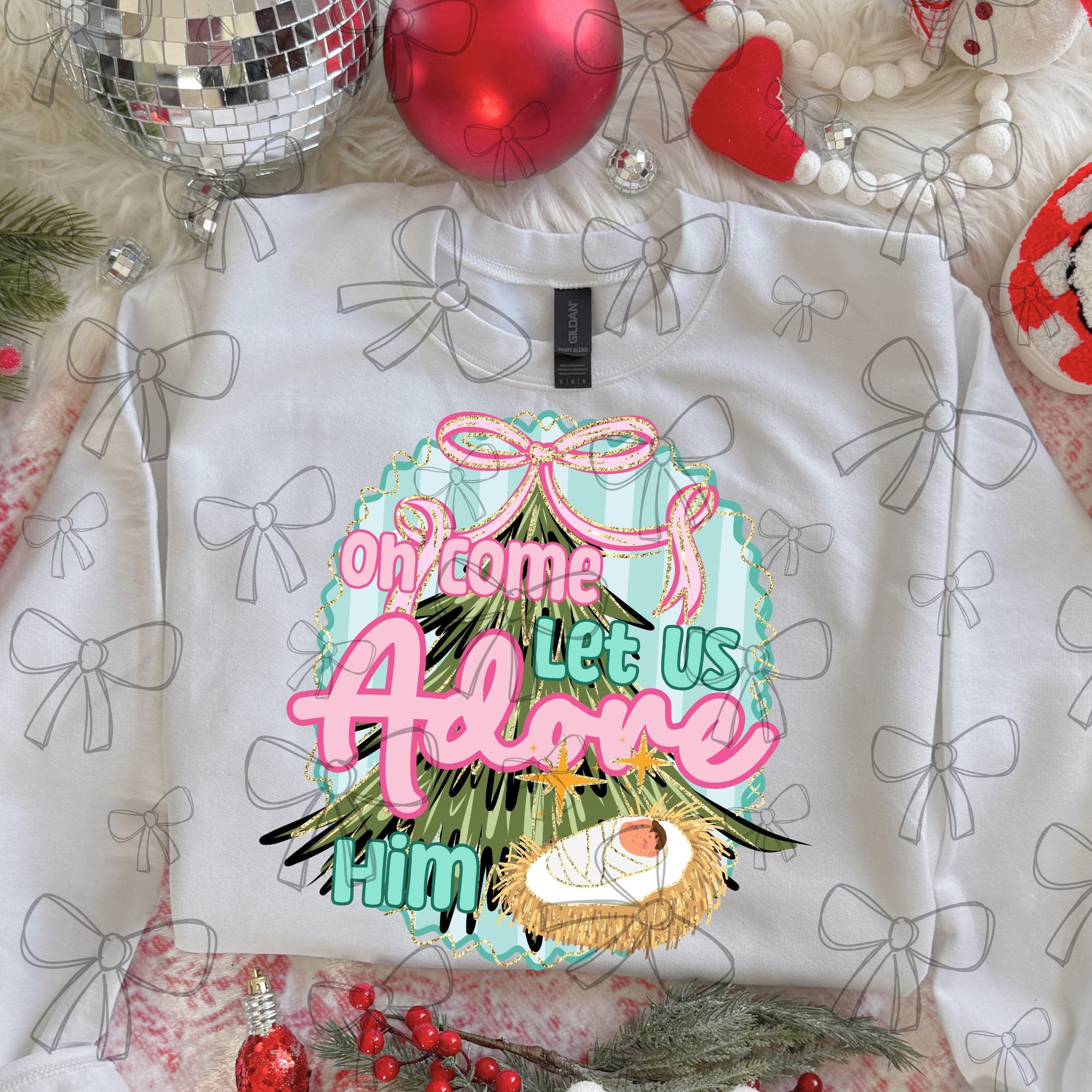 Oh come, let us adore him (Pink) – Frankleigh just DTFs
