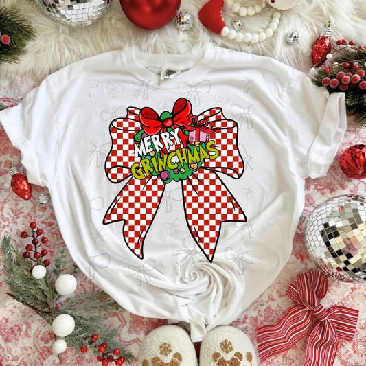 Merry GRIN>CHMAS bow