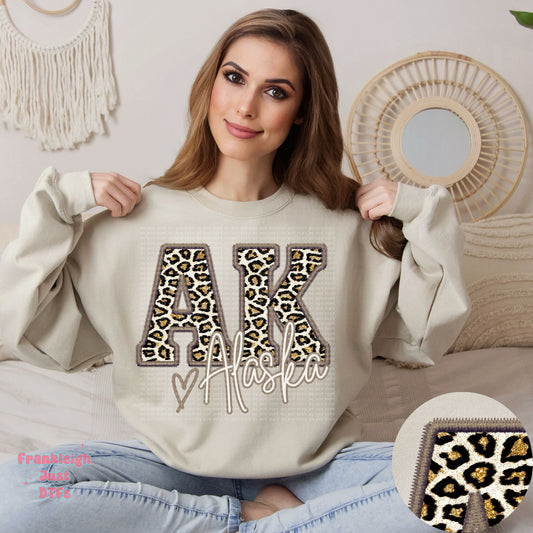 Alaska Leopard Faux Embroidery State