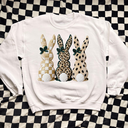 Latch hoook leopard easter bunnies