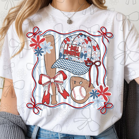 T-ball mama hat collage