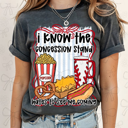 Concession stand blue stripes