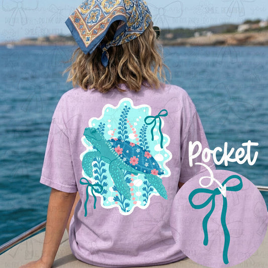 Floral sea turtle