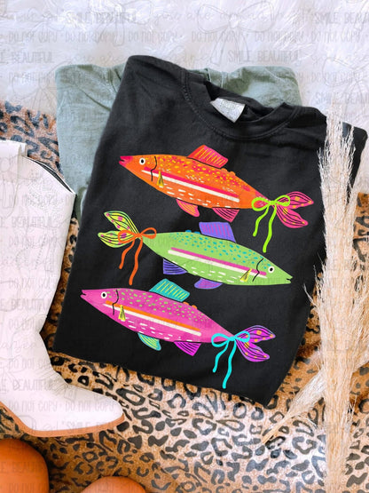 3 fish with bows