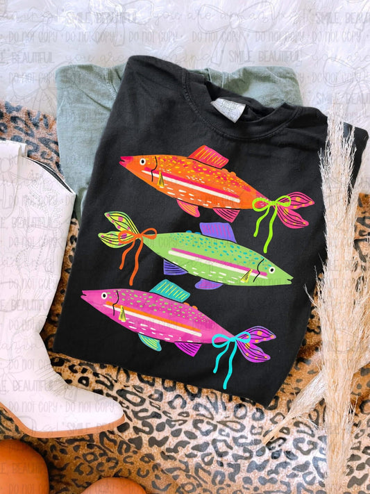 3 fish with bows
