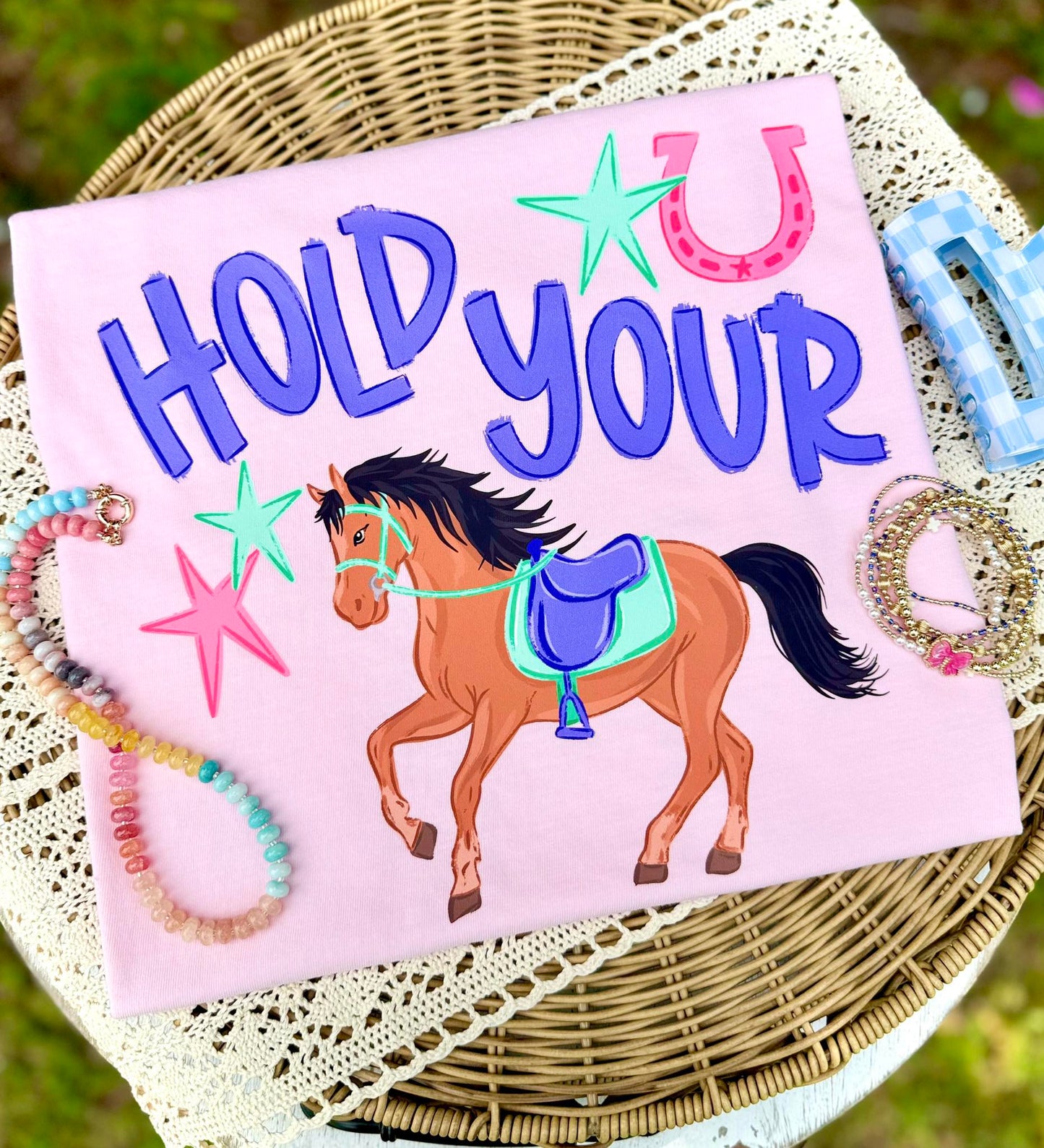 Girl Hold your  horse