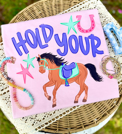Girl Hold your  horse