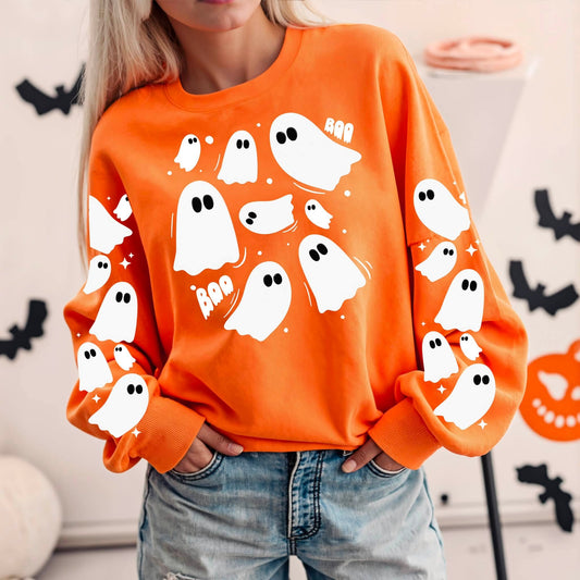 Boo Ghostie white & Black Sleeves