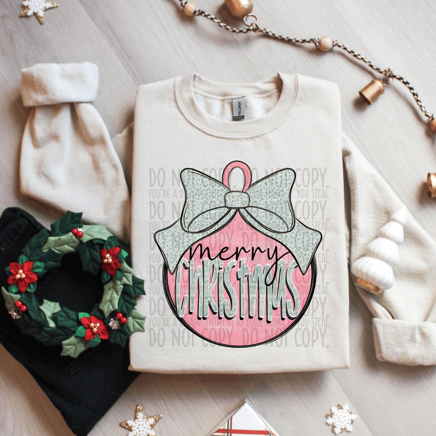 Merry Christmas Preppy Bow