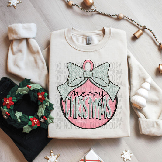 Merry Christmas Preppy Bow