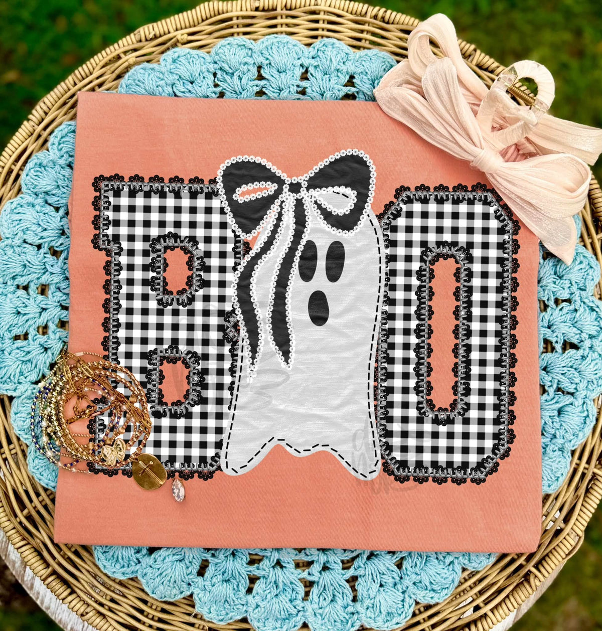 Boo ghost faux yarn black