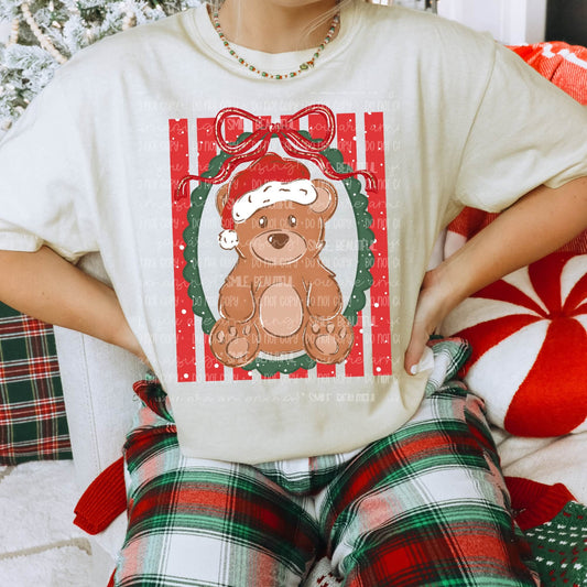 Bear frame red dot stripes