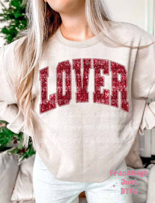 Lover Faux Glitter (Red)