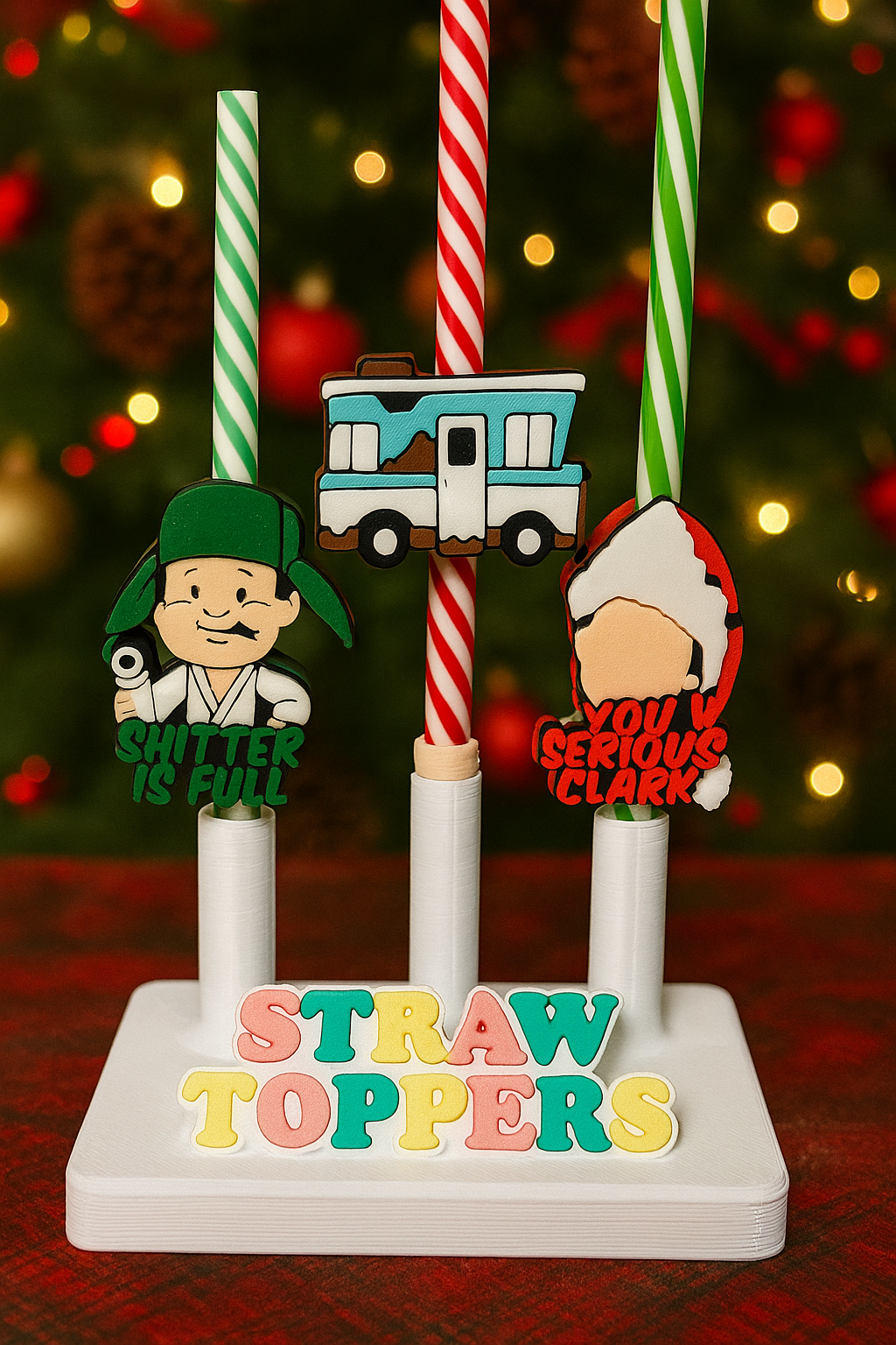 Christmas Vacay Straw Topper