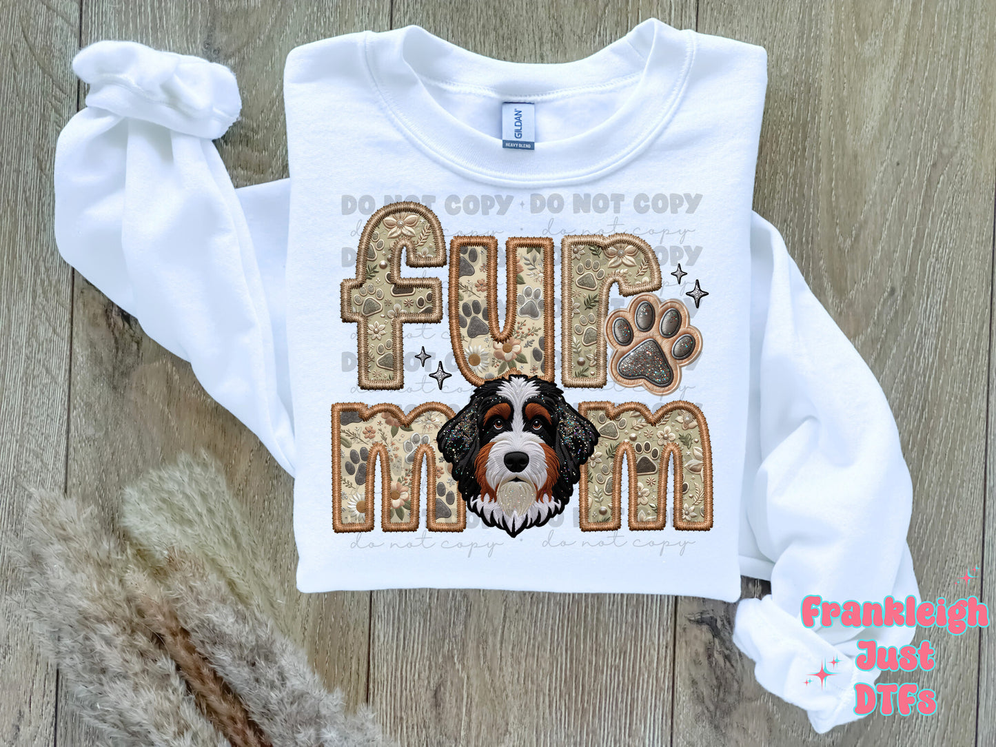 Bernadoodle Fur Mom  (Faux Embroidery/Faux Glitter)