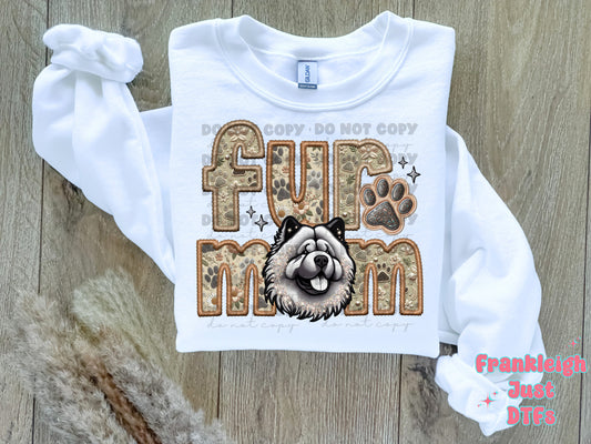 Chow Fur Mom  (Faux Embroidery/Faux Glitter)