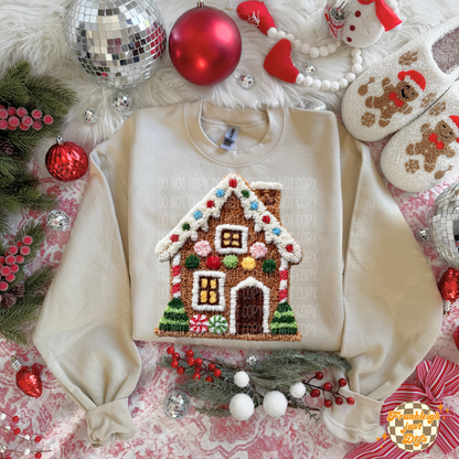 Gingerbread House latch hook yarn crochet design