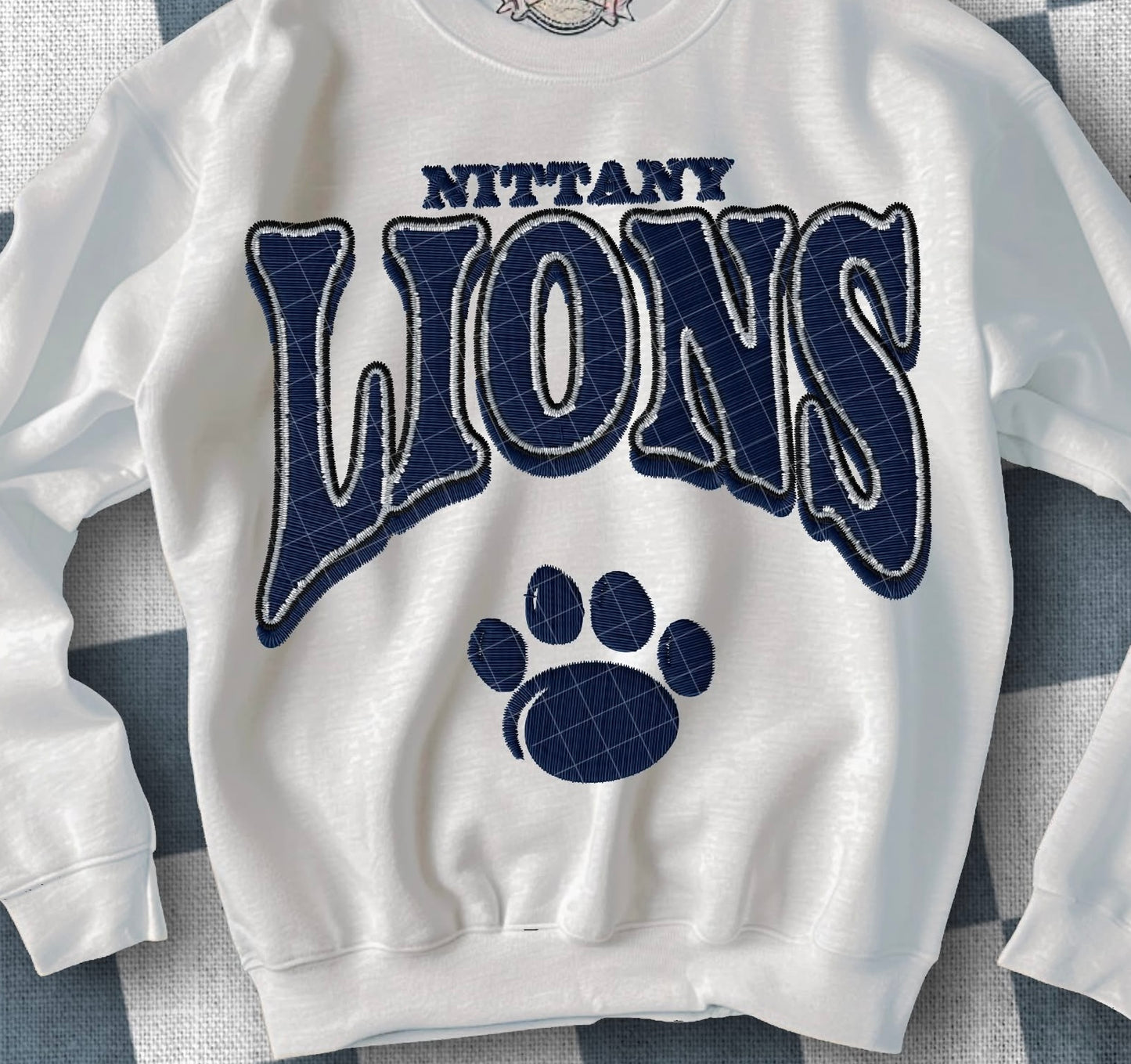 Faux Chenille and Stitching football (college)