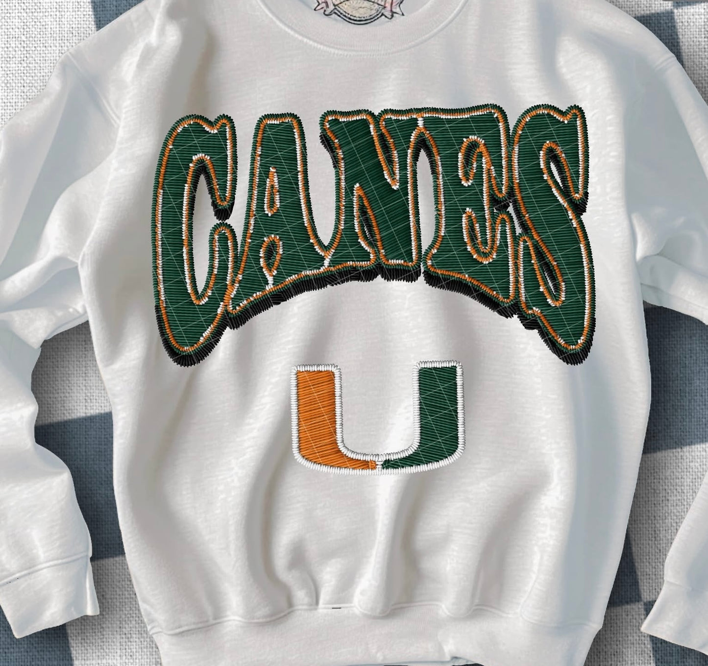 Faux Chenille and Stitching football (college)