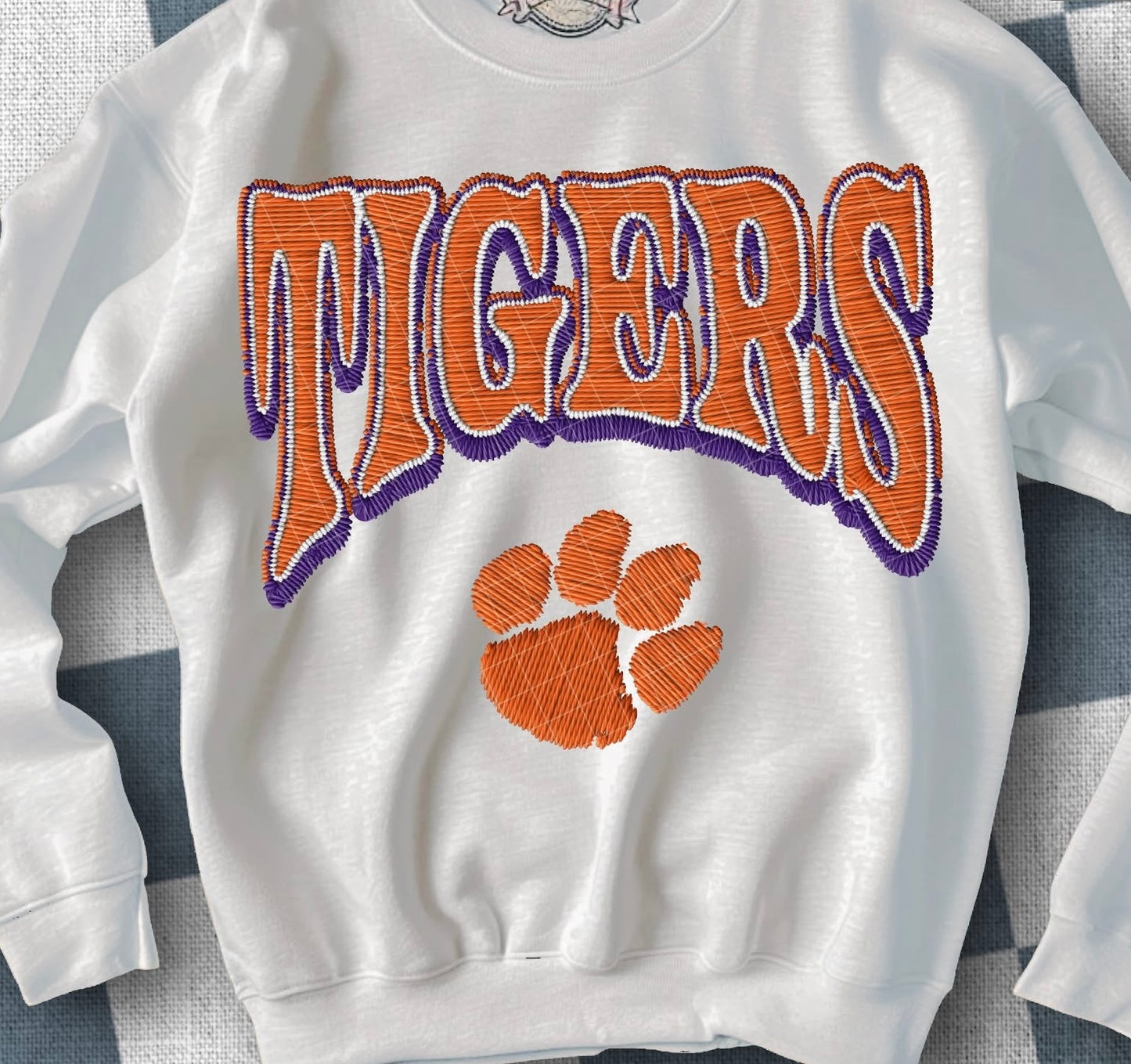 Faux Chenille and Stitching football (college)