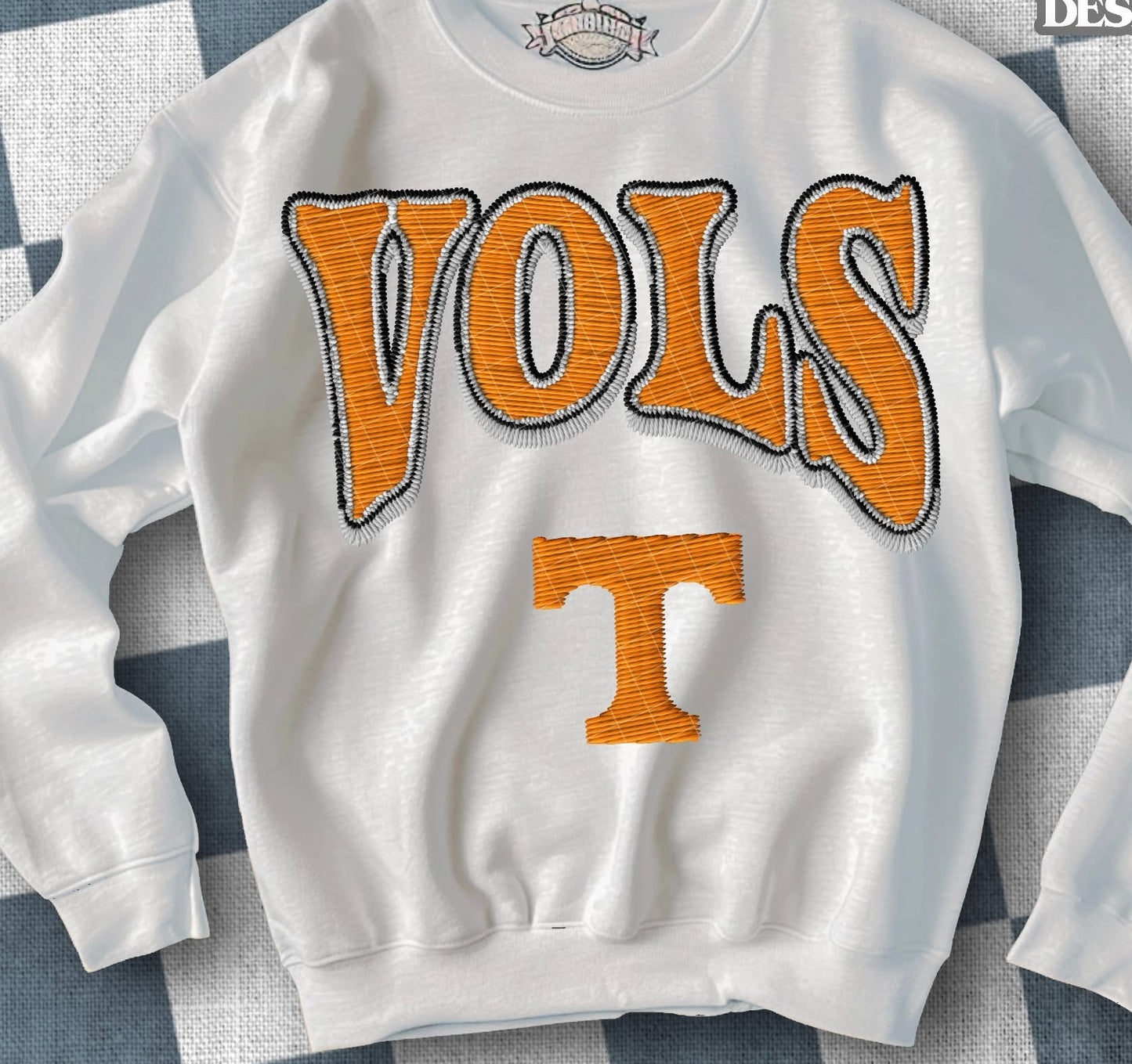 Faux Chenille and Stitching football (college)