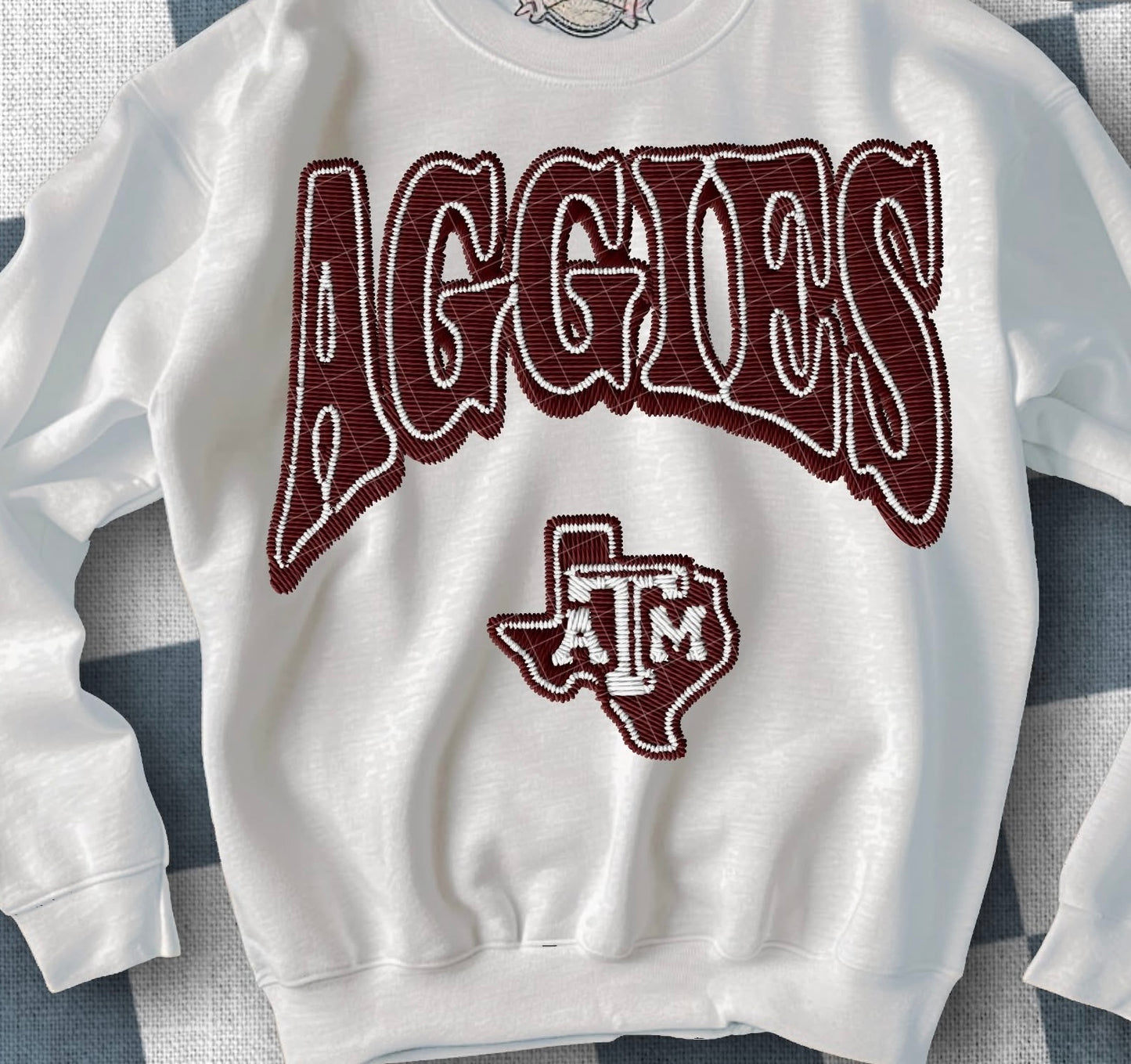 Faux Chenille and Stitching football (college)