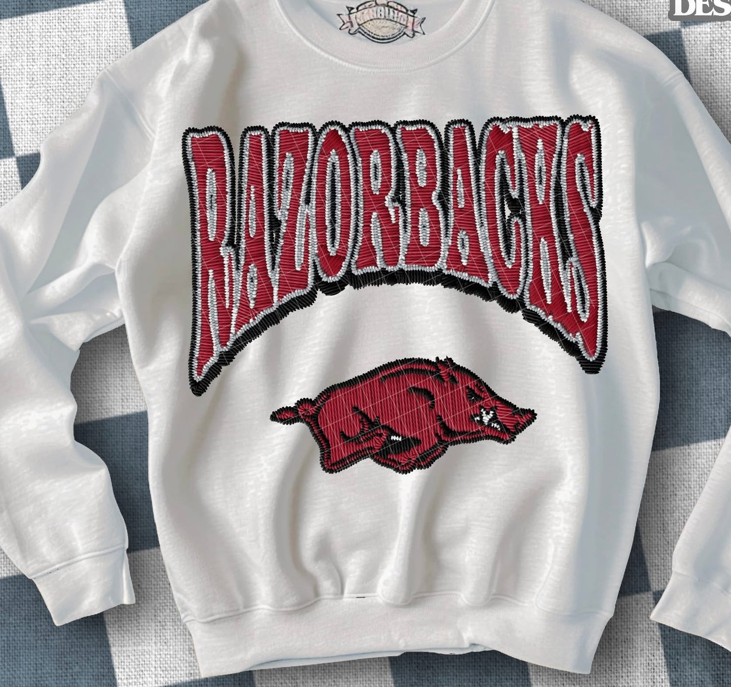 Faux Chenille and Stitching football (college)