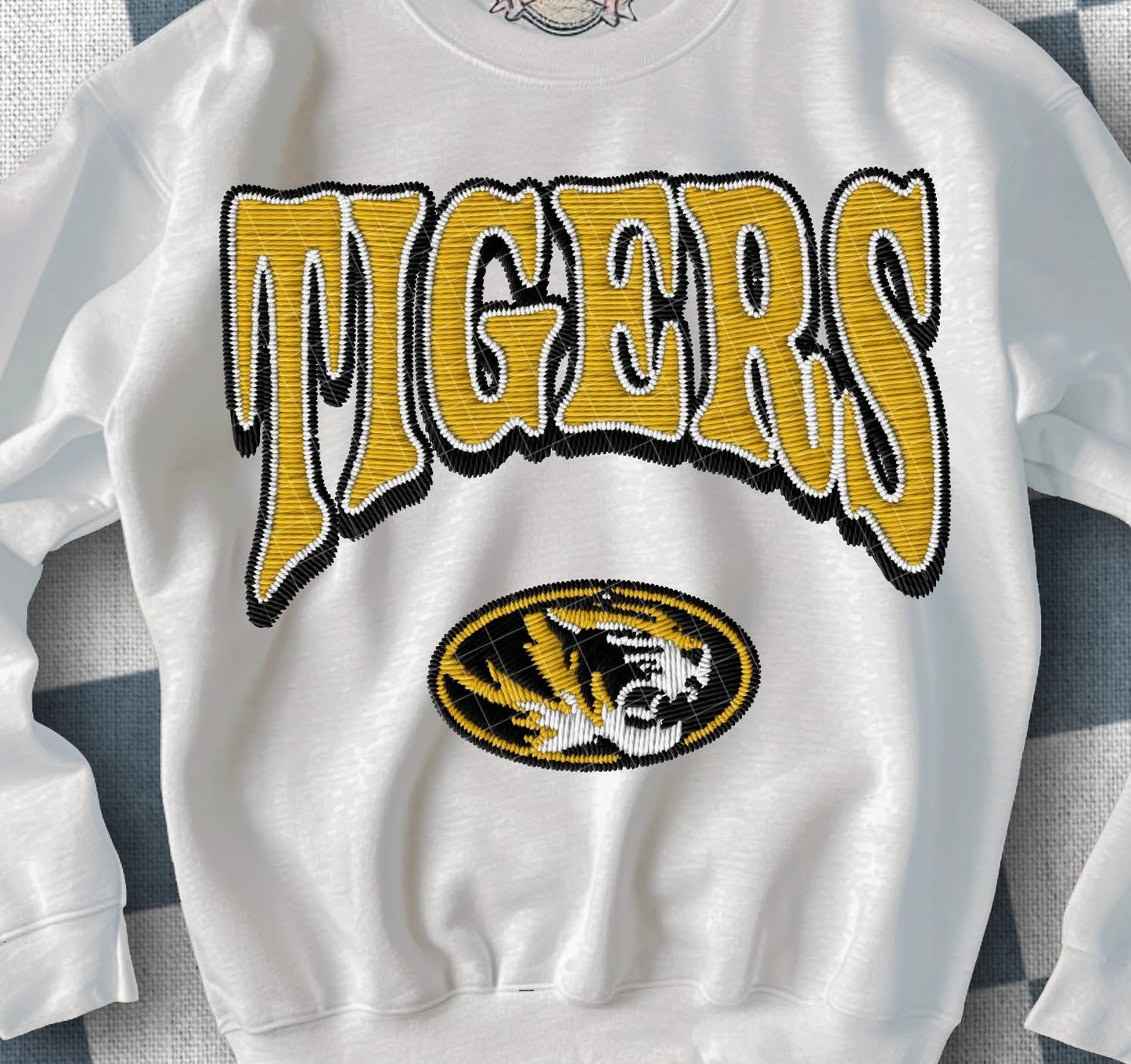 Faux Chenille and Stitching football (college)