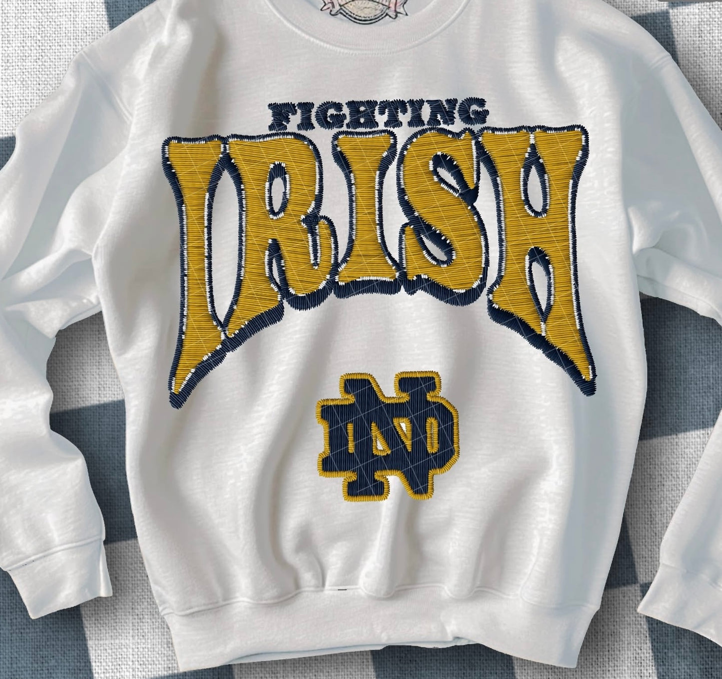 Faux Chenille and Stitching football (college)