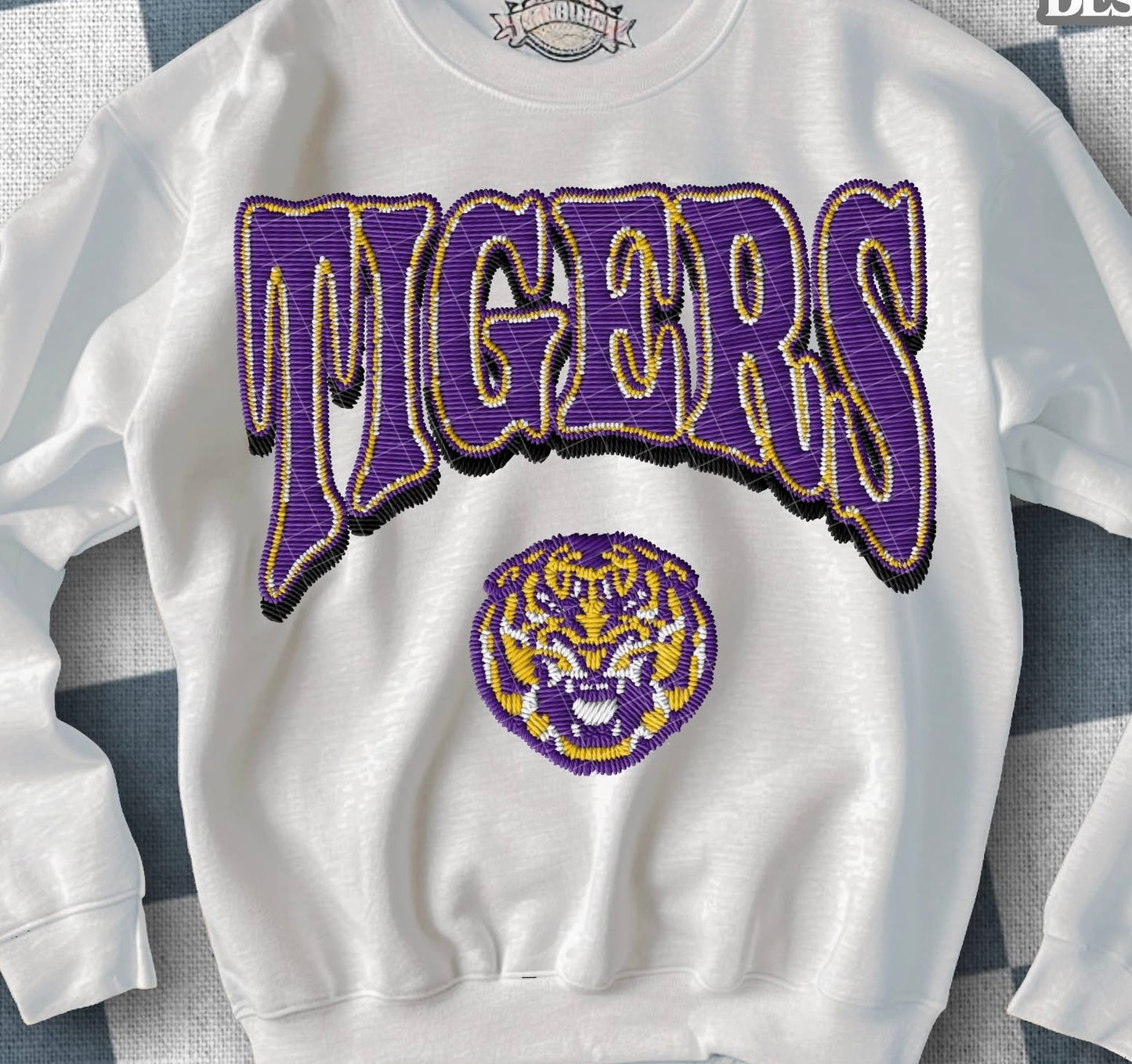 Faux Chenille and Stitching football (college)