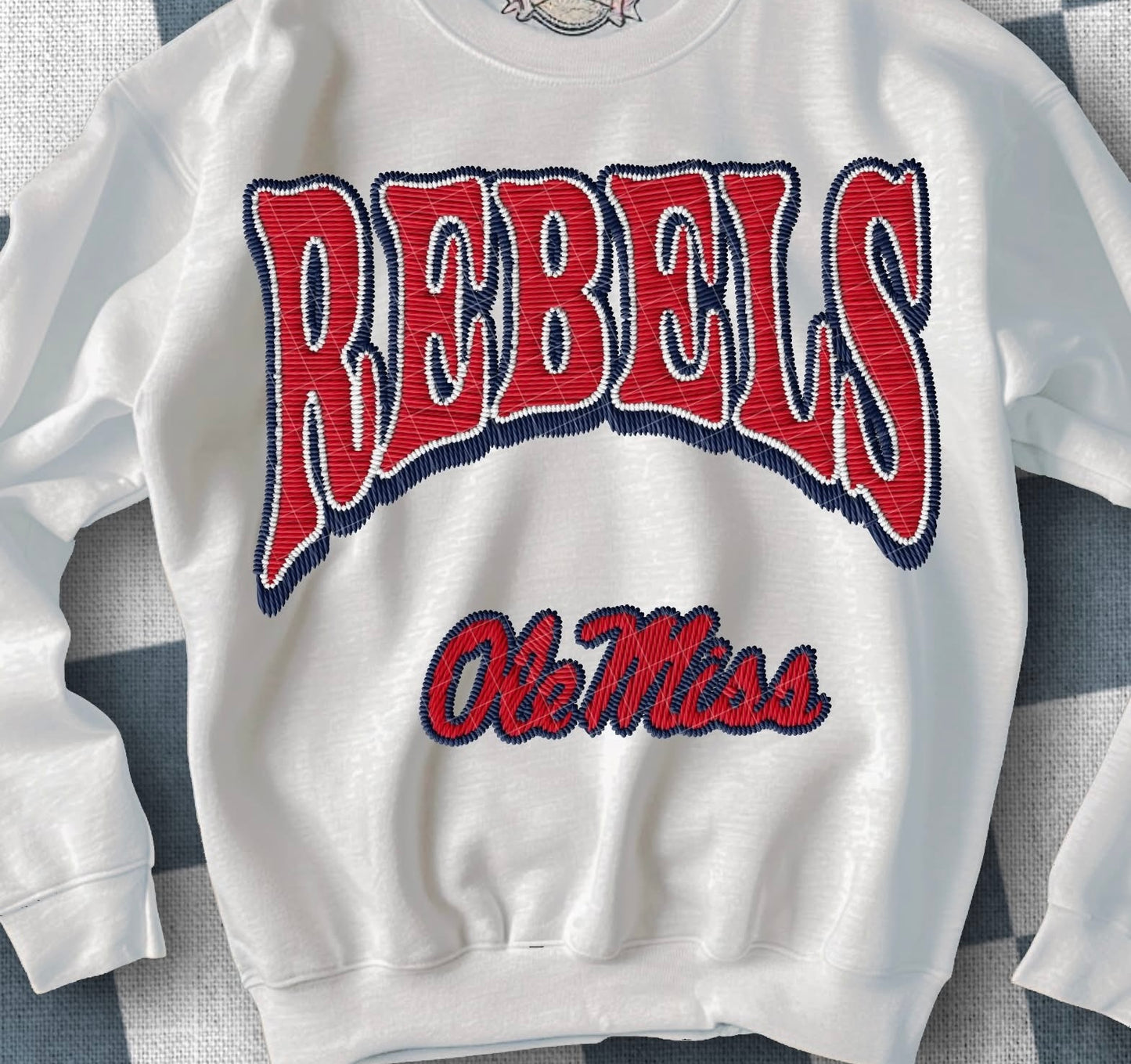 Faux Chenille and Stitching football (college)