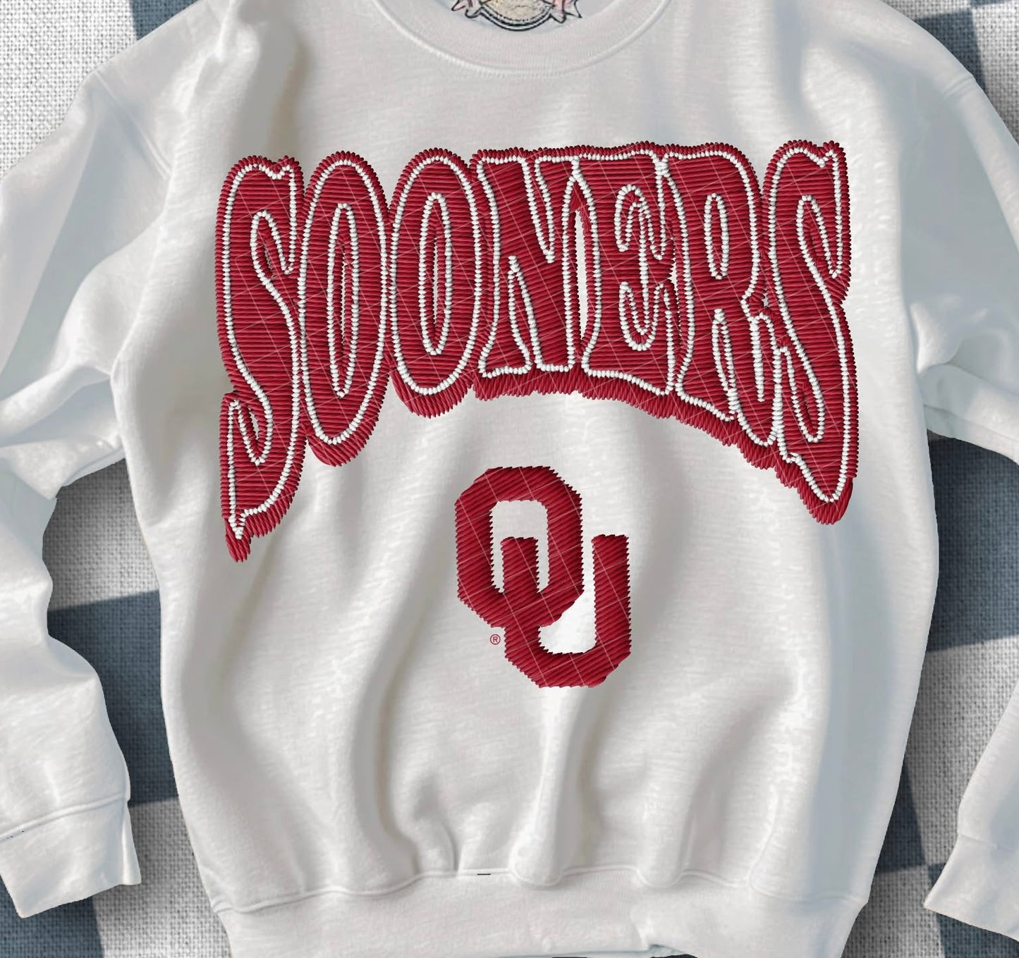 Faux Chenille and Stitching football (college)