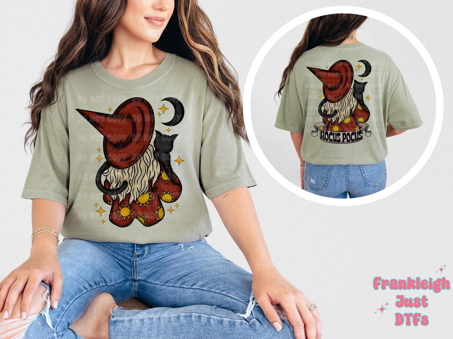 Hocus Pocus (Girl with Black Cat) Front and Back