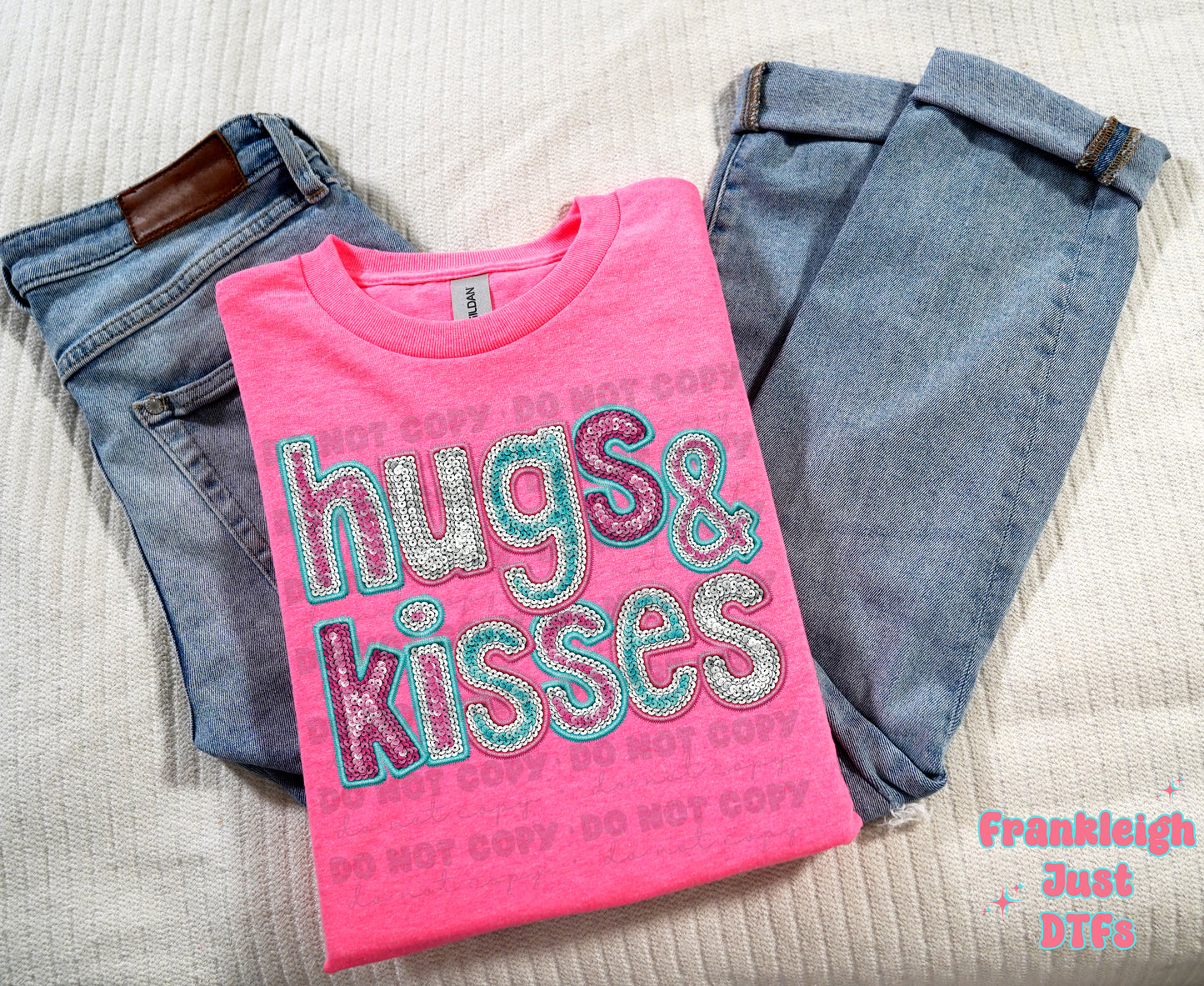 Hugs and Kisses Faux Sequins