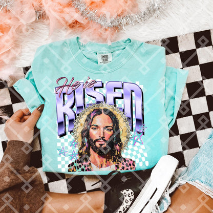 He is risen (90’s style) White or black checkered