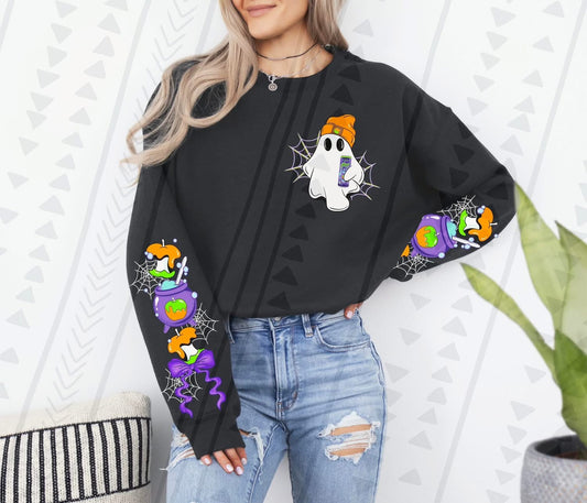 Ghost pocket with caramel apples sleeves