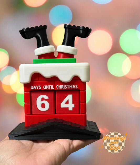 Christmas countdown Santa in the chimney