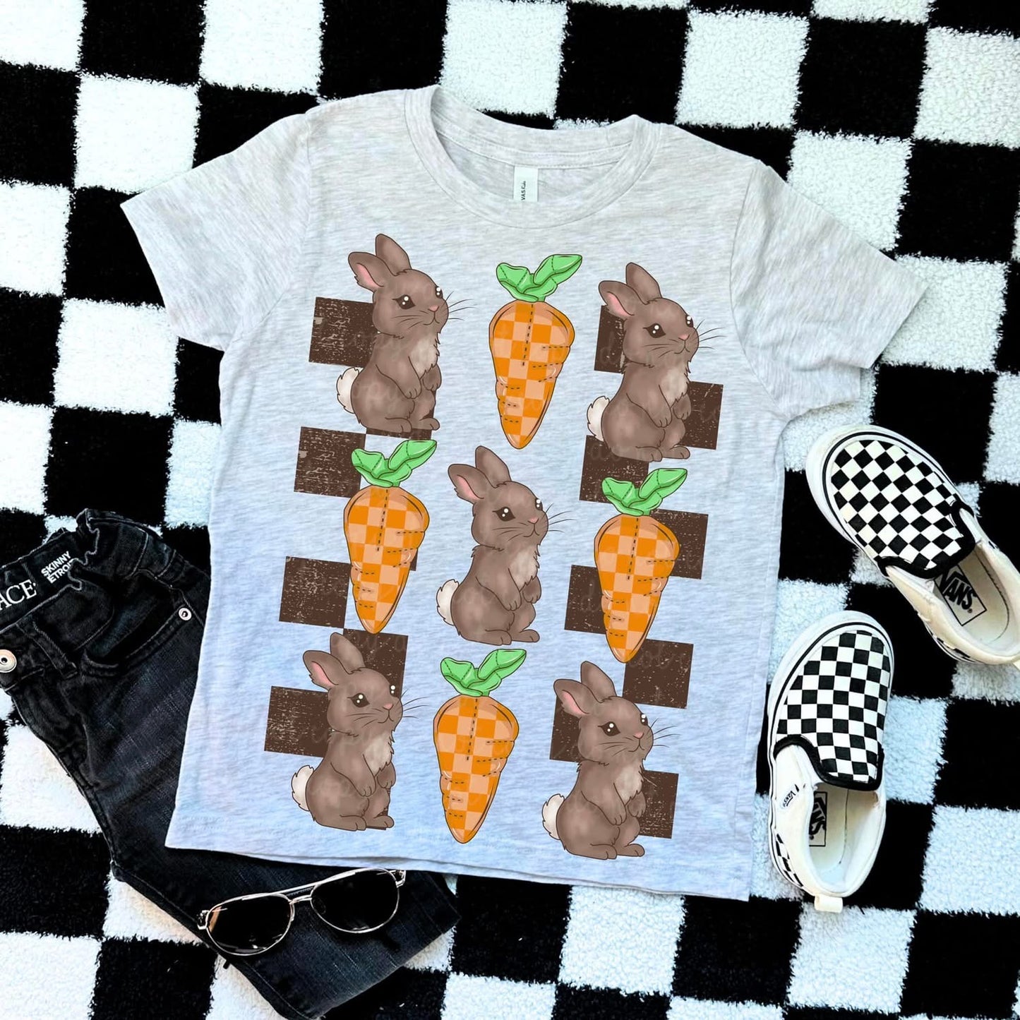 Easter bunny, checkered collage